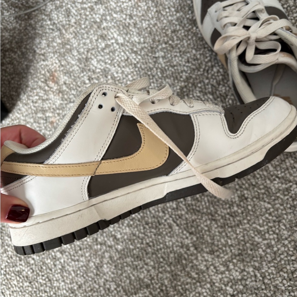 Nike Dunk Low Sneakers in Cream and Brown